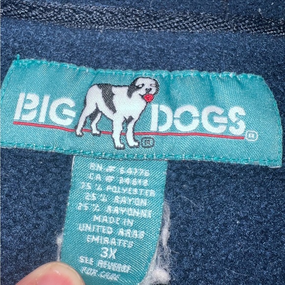 Big Dogs Jacket Mens Gray Quarter Zip Pullover Fleece Elastic Cuff Hem - Picture 3 of 3